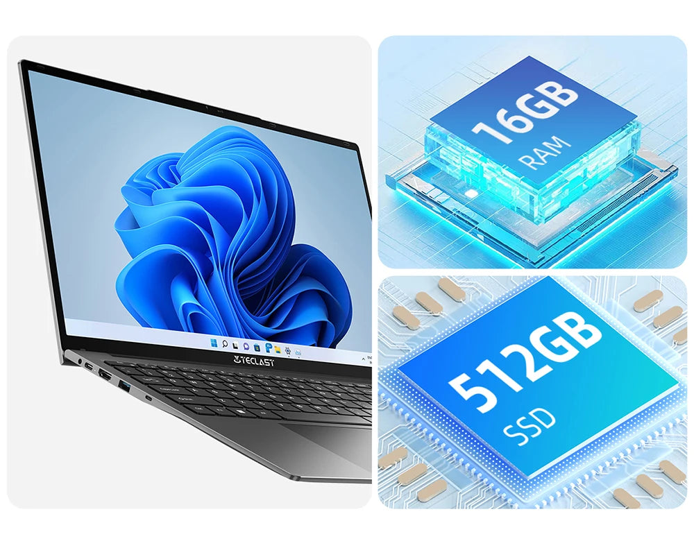 Teclast F17Plus 17.3 inch Laptop Intel N150 16GB RAM 512GB SSD Windows 11 Notebook 180° Flip Computer Backlit Keyboard mini-HDMI