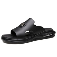 Luxury Men's Genuine Leather Sandals Classic Roman Men Shoes Slippers Soft Comfortable Men Non-slip Walking Slippers Footwea