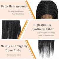 36'' Blonde Synthetic Long Cornrows Box Braided Full Lace Front Wig for Black Women Straight Lace Front Braiding Hair Wig