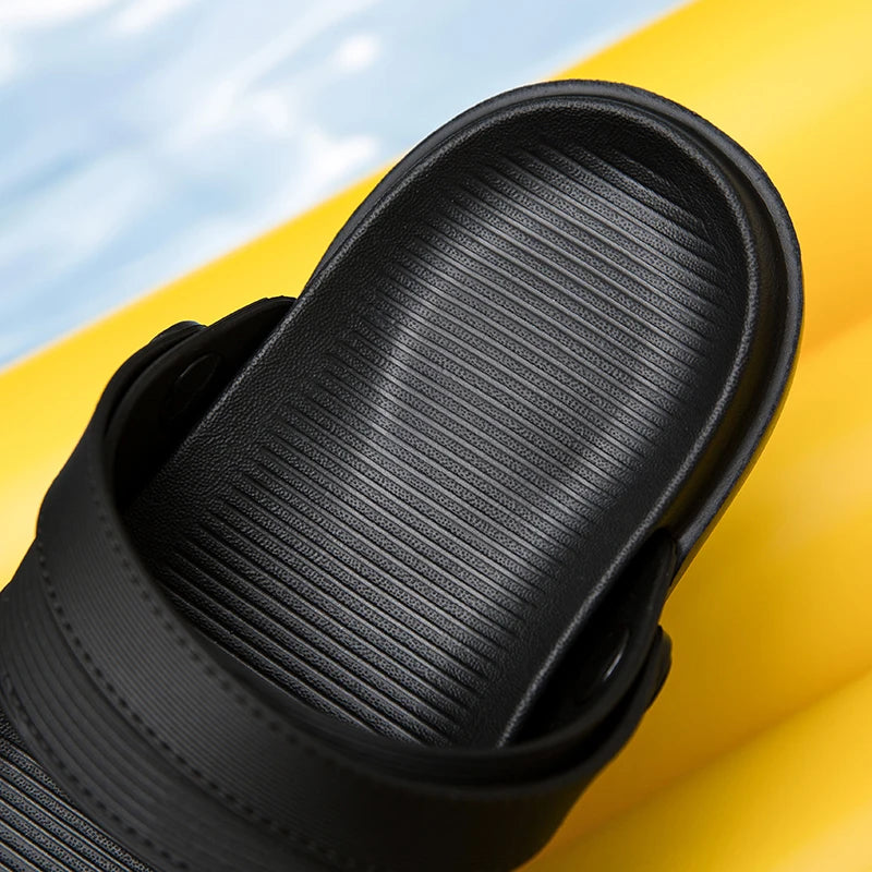 Summer Men's Slippers Flat Bottom Sandals Driving Shoes Indoor Outdoor Beach Slippers Casual EVA Sport Sneakers Size40-45