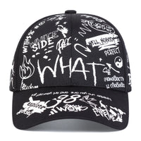 Unisex What Gossip Graffiti Print Baseball Caps Spring Autumn Outdoor Adjustable Casual Hats Sunscreen Hat
