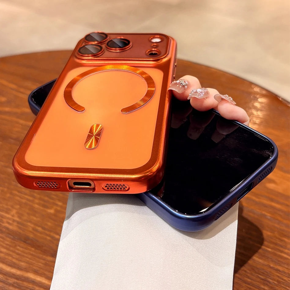 17ProMax Cases Original Soft Magsafe Case for iPhone 17 Pro Max iPhone17 ProMax Transparent Lens Film Wireless Charging Cover