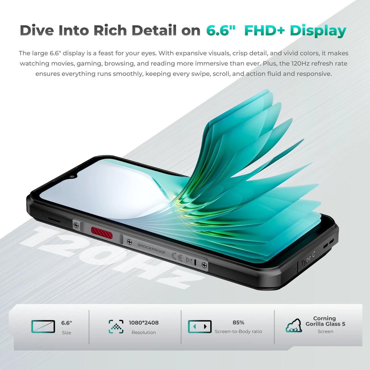 Oukitel WP62 5G Rugged Smartphone 48GB(16+32) +512GB, 6.6" FHD+ 108MP Camera Mobile Phone, 11000mAh 33W, Android 15 Cellphone