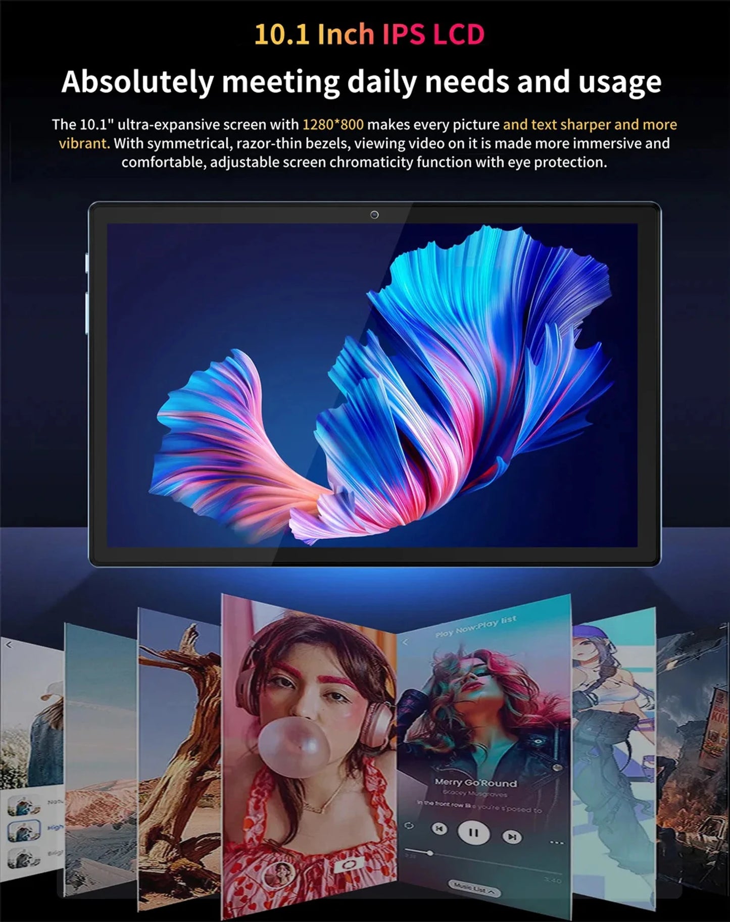 BDF Android 10.1 Inch Tablet Pc Google Play Octa Core Dual Cameras Dual SIM 3G Phone Call Tablets Bluetooth Wifi 4GB+ 64GB ROM