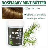 GZE Rosemary Mint Hair & Strong Roots Butter - Natural Hair Growth & Damage Repair Treatment for Stronger, Healthier Hair
