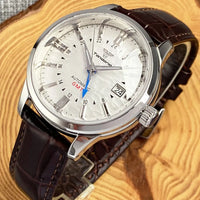 Tandorio 200M Water Resistant Dive NH34 GMT Cream Black Dial Automatic Watch Men Sapphire Polished Case Glass Back Montre hommes