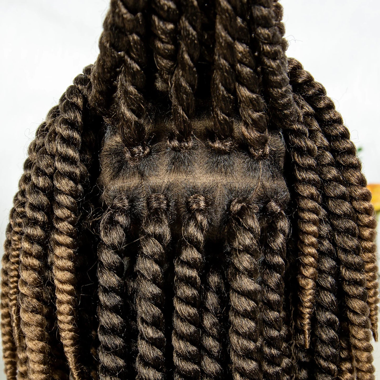 16" Full Lace Twisted Braided Wigs for Black Women Synthetic HD Lace Front Braids Wigs with Baby Hair Natural Lace Braiding Wigs