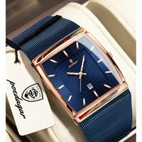 POEDAGAR Luxury Fashion Men Clock Stainless Steel Mesh Date Waterproof Luminous Man Wristwatch Quartz Casual Men's Watches Reloj