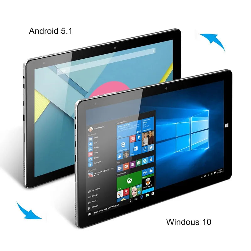 32 Bit 10.1 INCH Windows 10 & Android 5.1 Tablet PC X5-Z8350 CPU 2GBRAM+32GB ROM WIFI 1280*800 IPS Screen Quad Core USB 3.0