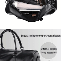 Retro New Short Trip Bag Large Capacity Sports Motorcycle Training Pu Waterproof Leisure Fitness Bag