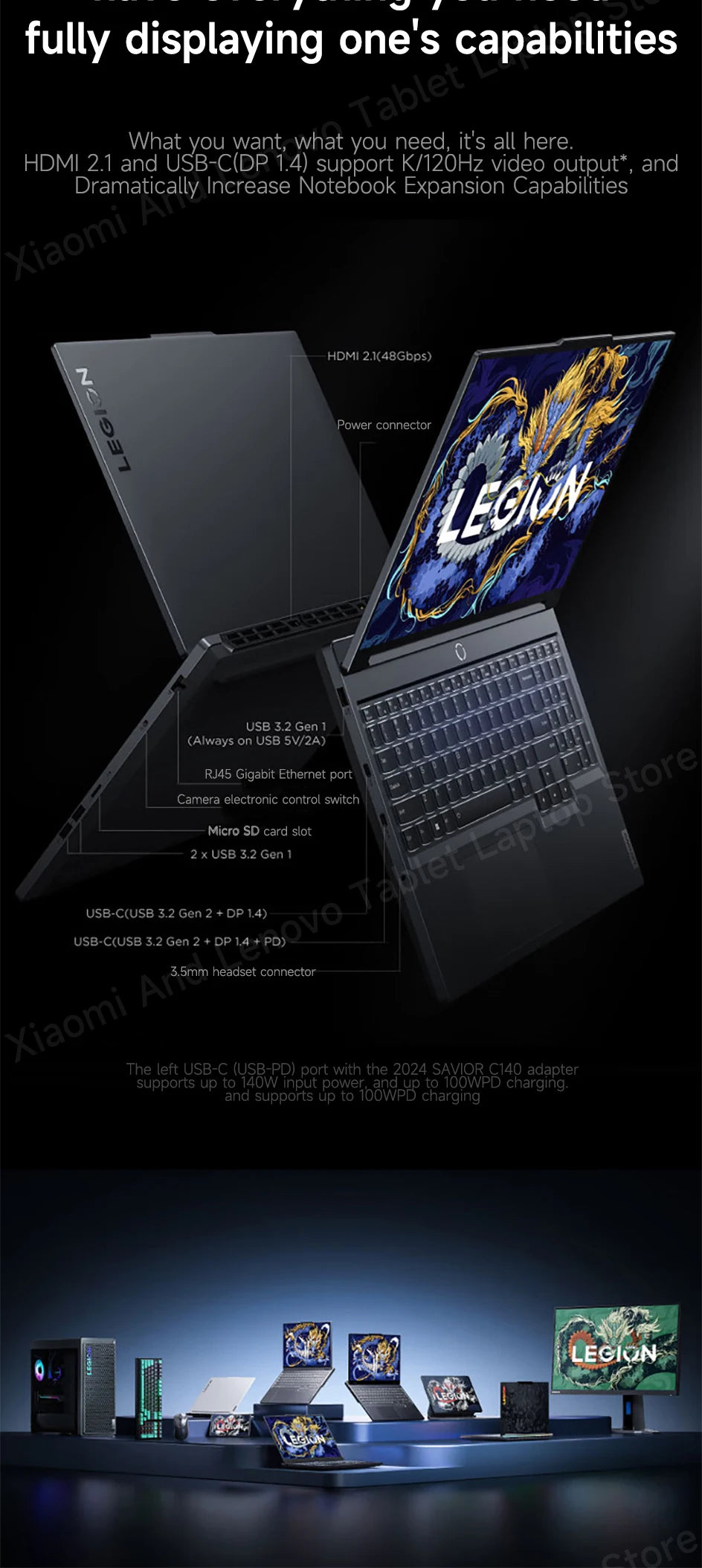Lenovo Gaming laptop LEGION Y7000P 2024 notebook 16“ 2.5K 165HZ Screen i7-14650HX/14700HX 16G/32G RTX4060/RTX4070 computer PC