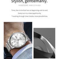 OLEVS Men's Watches Fashion Simple Calendar Week Luminous Waterproof  Steel Strap Man Watch Original Quartz Watches for Men 2929