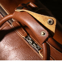 LUOKIR High Quality Men's Travel Bag Genuine Leather Luxury Luggage Bag Women's Weekend Duffle Bag Vintage Business Handbag