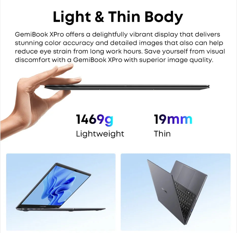 CHUWI 14.1-inch GemiBook XPro Laptop Intel N100/N150 Graphics 600 GPU Screen 8GB RAM 256GB SSD With Cooling Fan Windows 11