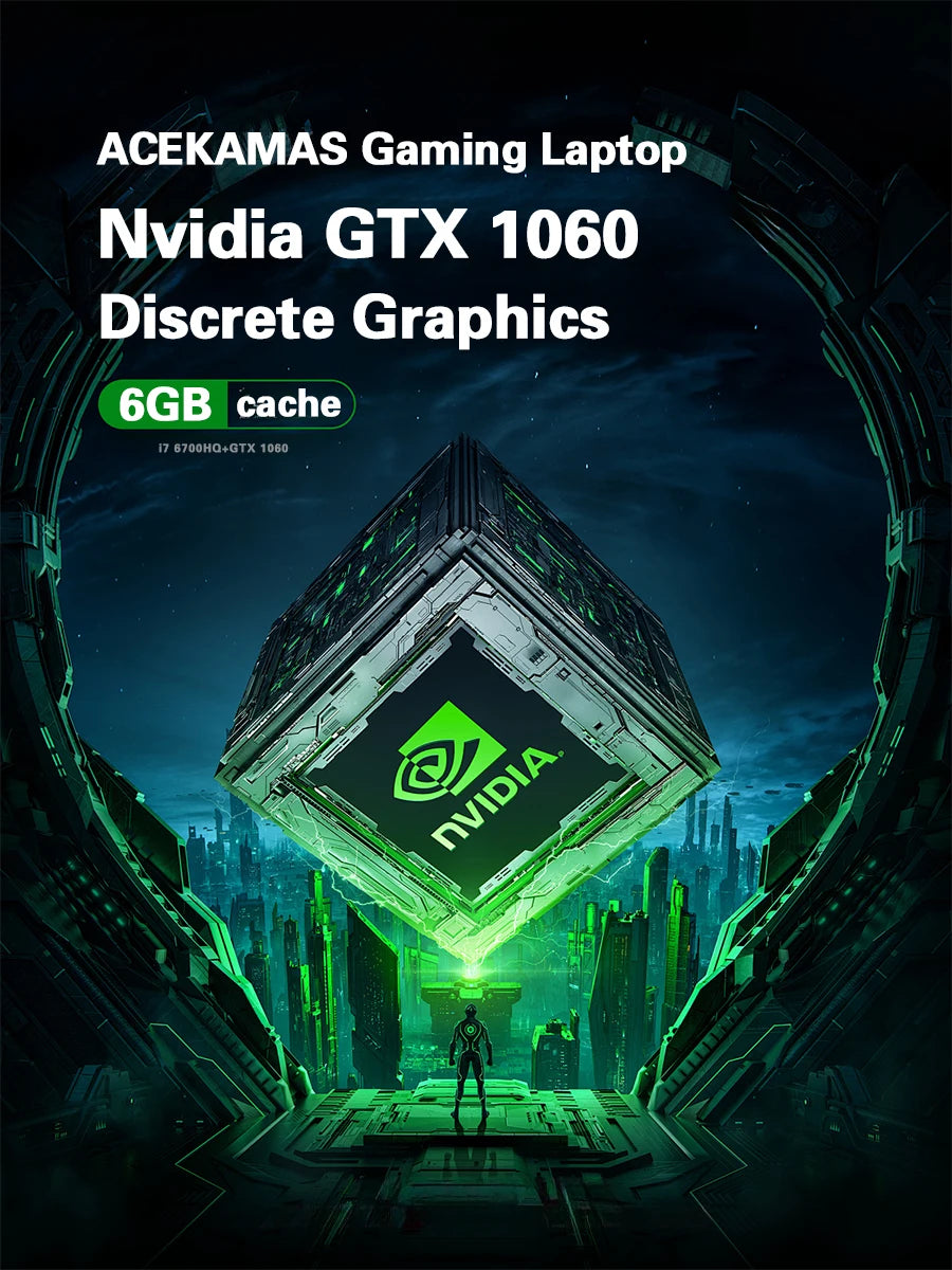 ACEKAMAS 16" Portable Gaming Laptop intel Core i7-6700HQ GTX 1060 IPS Windows 11 Laptops Computer 16GB DDR4 1TB SSD Notebook PC