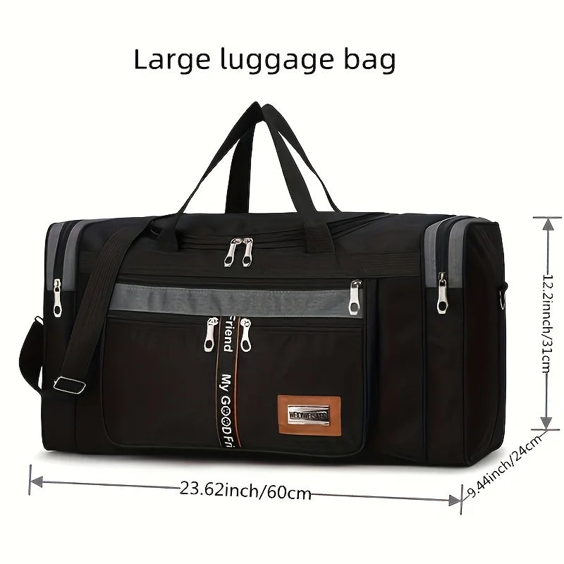 Large Capacity Multifunctional Nylon Luggage Bag Foldable Portable Travel Duffel for Men Business Trip Clothing Storage