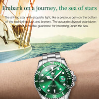 OLEVS 5885 Top Brand Classic Men's Quartz Watch Luminous Hands Calendar Display Stainless Steel Strap Waterproof Men's Watch