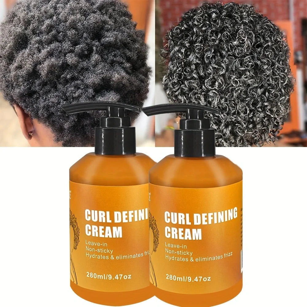 2 Pack GZE CURL DEFINING CREAM for Long Lasting Frizz Free Curls – Sulfate & Paraben Free Coconut Curling Cream