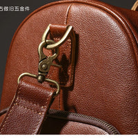 LUOKIR High Quality Men's Travel Bag Genuine Leather Luxury Luggage Bag Women's Weekend Duffle Bag Vintage Business Handbag