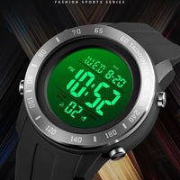 SKMEI 1524  2 Time LED Digital Wristwatches Mens Waterproof Chrono Count Down Male Hour montre homme Big Dial Sport Men Watch