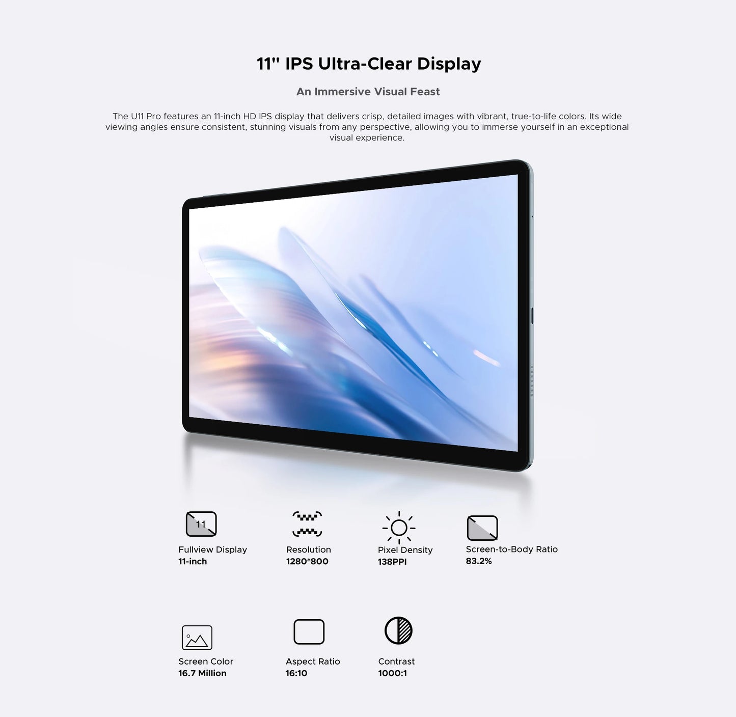Global Version DOOGEE U11 Pro Android 15 Tablet PC 11 inch Ultra-clear 90Hz Display 30GB(6 + 24) 256GB 8580mAh Battery Tablet