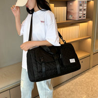 Durable Nylon Travel Duffle Bag, Portable Sports Gym Bag for Overnight Trips Shoulder Duffel Training Bag, Spacious Argyle