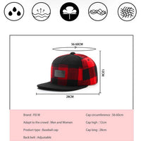 FEI M Fashion PLATED CAP Plaid Adjustable Snapback Cap Outdoor Adult Casual Sports Trucker Hat