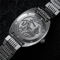 2025 New IXDAO IPOSE Automatic Mechanical Men Watch JD-X07S Dragon Scale Pattern Watch Stainless Steel BWG-9 Diving reloj hombre