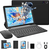 URAO A10L Android 14 Tablet 10.1-inch 12GB RAM 64GB ROM Octa-Core 5G WiFi with Keyboard Mouse Touch Pen Headset Case Tablet Kit