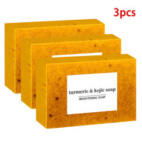 100g Turmeric Hand Made Soap, Lemon Kojic Acid Soap, Shower and Facial Soap  Deep Cleaning For Face Body Skin Care