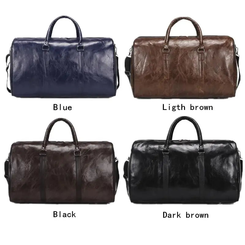 Leather Travel Bag Large Duffle Independent Big Fitness Bags Handbag Bag Luggage Shoulder Bag Black Men Fashion Zipper Pu