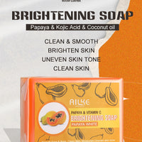 AILKE Skin Whitening Handmade Soap -Organic Papaya Soap For Black Spots, Clean Stains, Improves Dull Skin, Face & Body & Hands