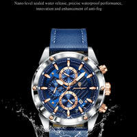 POEDAGAR Luxury Sports Man Wristwatch Military Quartz Men Watch Waterproof Luminous Chronograph Date Leather Men's Watches Reloj