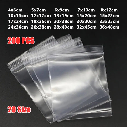 Small Zip Lock Plastic Bags Reclosable Transparent Bag Vacuum Storage Bag Ziplock Food Storage Bags Plastic Zip bag Sealing bag