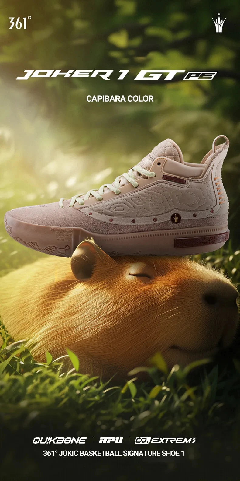 361 Degrees Joker 1 GT PE Men Basketball Shoes Trendy Leather Lightweight Shock-Absorbing Wear-resistant Male Sneakers 672511116