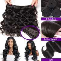 30 40 Inch Body Wave 100% Human Hair Bundles Virgin Hair Water Wave Bundles Double Weft Raw Hair Extensions Weaving Tissage 16A