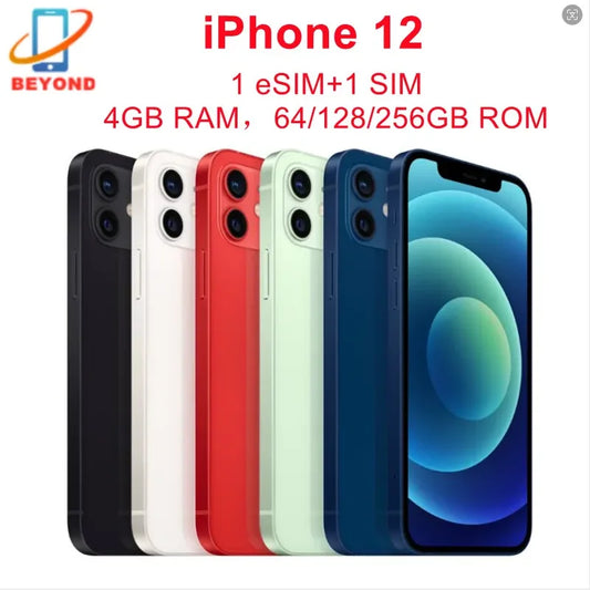 Original CN&US Version iPhone 12 5G 6.1" Super OLED RAM 4GB ROM 64/128/256GB A14 Bionic Face ID NFC Genuine iPhone12 2Sims&1sim