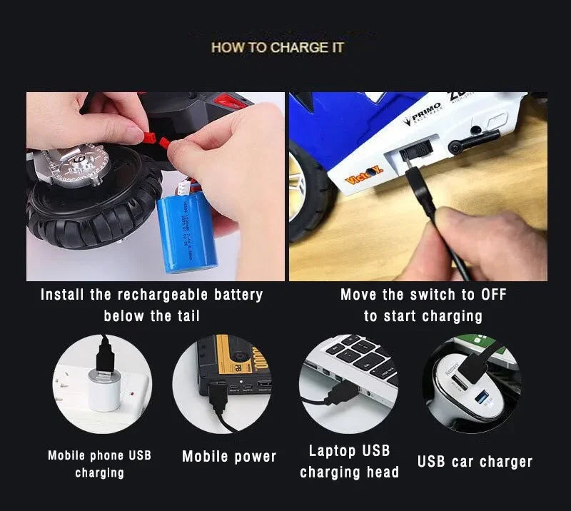 1/6 RC Motorcycle Rc Cars Self-stable Balance Standing on One Wheel Competitive Racing Drift Stunt Electric Motorcycle for Kids