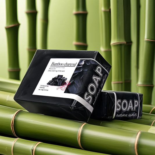 100g Bamboo Charcoal Soap Natural Organic Activated Charcoal Private Label Handmade Blackhead Removal Whitening Black Soap