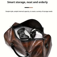 Large Capacity Retro Crocodile-Textured Travel Duffel Bag - Durable Unisex Vacation Luggage,  Versatile Gift for Men & Women