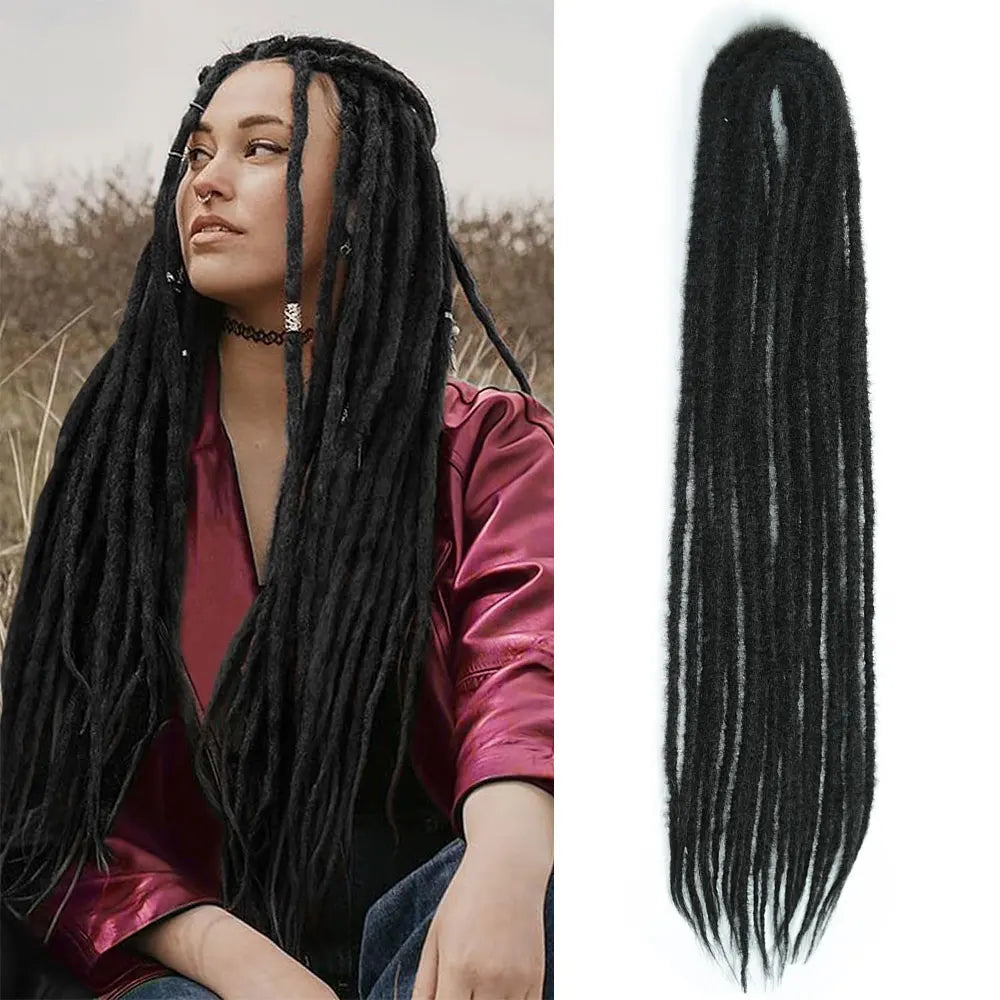 24 inch Synthetic Double Ended Dreadlock Extensions Brownish Blonde Fake Dreads Extensions Reggae Hippie Dreads for Women