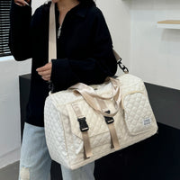 Durable Nylon Travel Duffle Bag, Portable Sports Gym Bag for Overnight Trips Shoulder Duffel Training Bag, Spacious Argyle