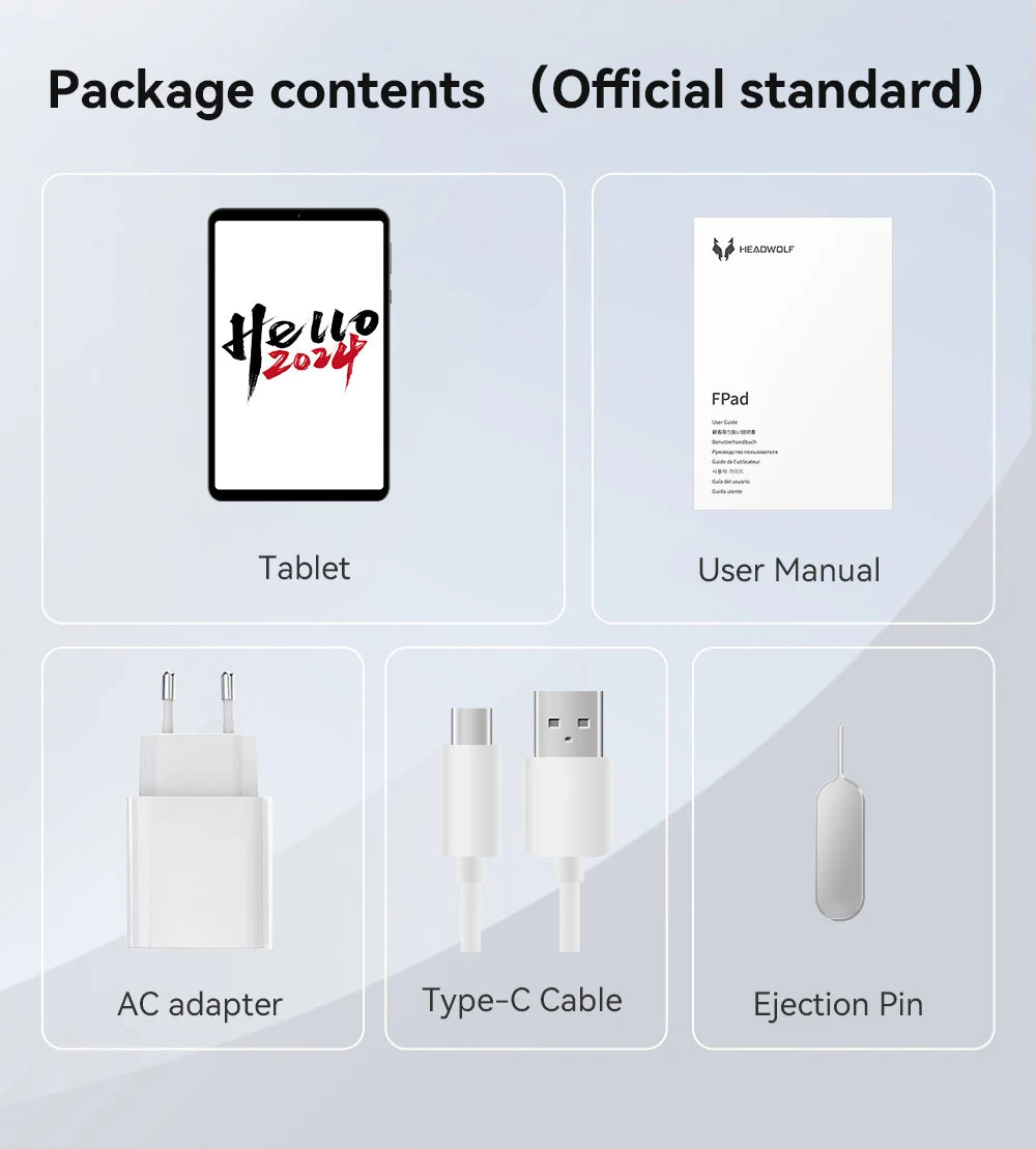 HEADWOLF FPad5/Pro Android 14 tablet 8.4 inch Max 16GB Ram 128GB/256GB ROM UFS2.1 Octa-core G99 Tablet PC Support WideVine L1