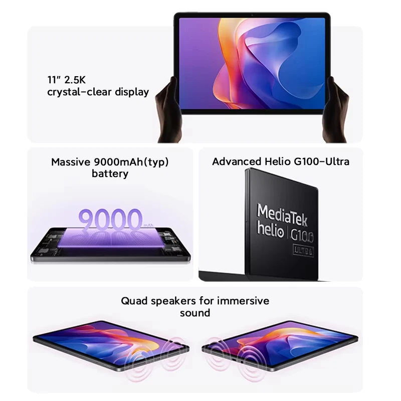Xiaomi Redmi Pad 2 4GB/128GB 6GB/128GB 8GB/256GB 9000mAh Battery 11" 2.5K WiFi Global Version Tablet PC