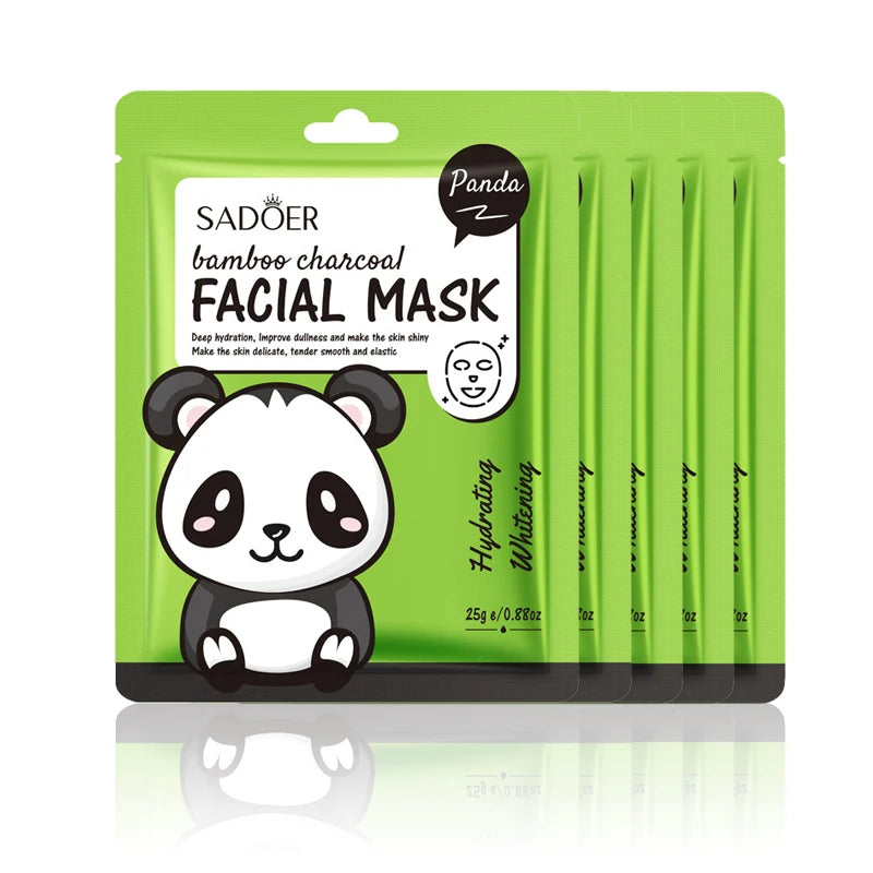 5pcs SADOER Cartoon Fresh Fruit Facial Mask Anti Wrinkle Moisturizing Soothing Brightening Hydrating Face Mask Skin Care