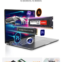 Ninkear A15 Pro Laptop 16" IPS 2.5K FHD AMD Ryzen5 5500U Notebook 16G DDR4 3200Mhz+512GB SSD 54Wh Battery Windows11 PRO Computer