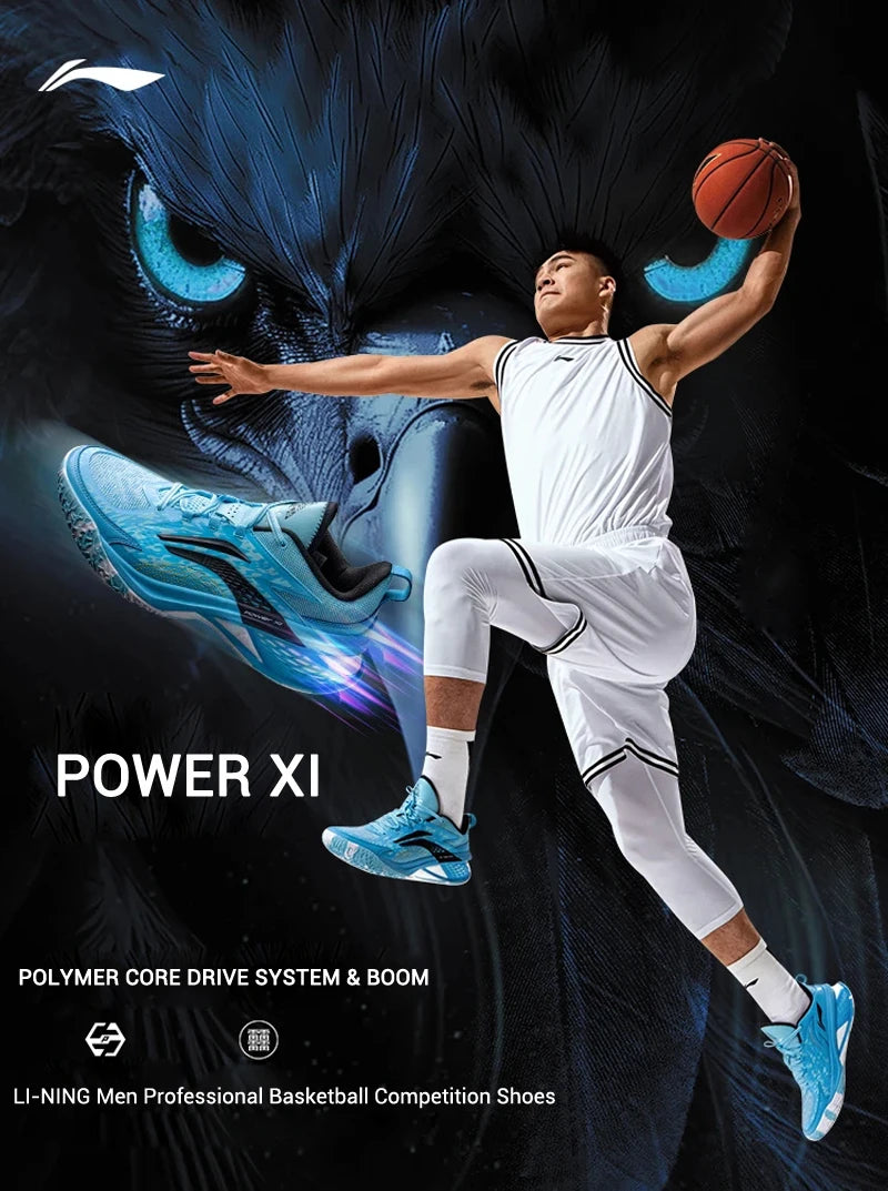 Li-Ning Men's POWER XI Professional Basketball Shoes BOOM Cushion LIGHT FOAM PLUS LiNing Competition Sneakers ABAU055