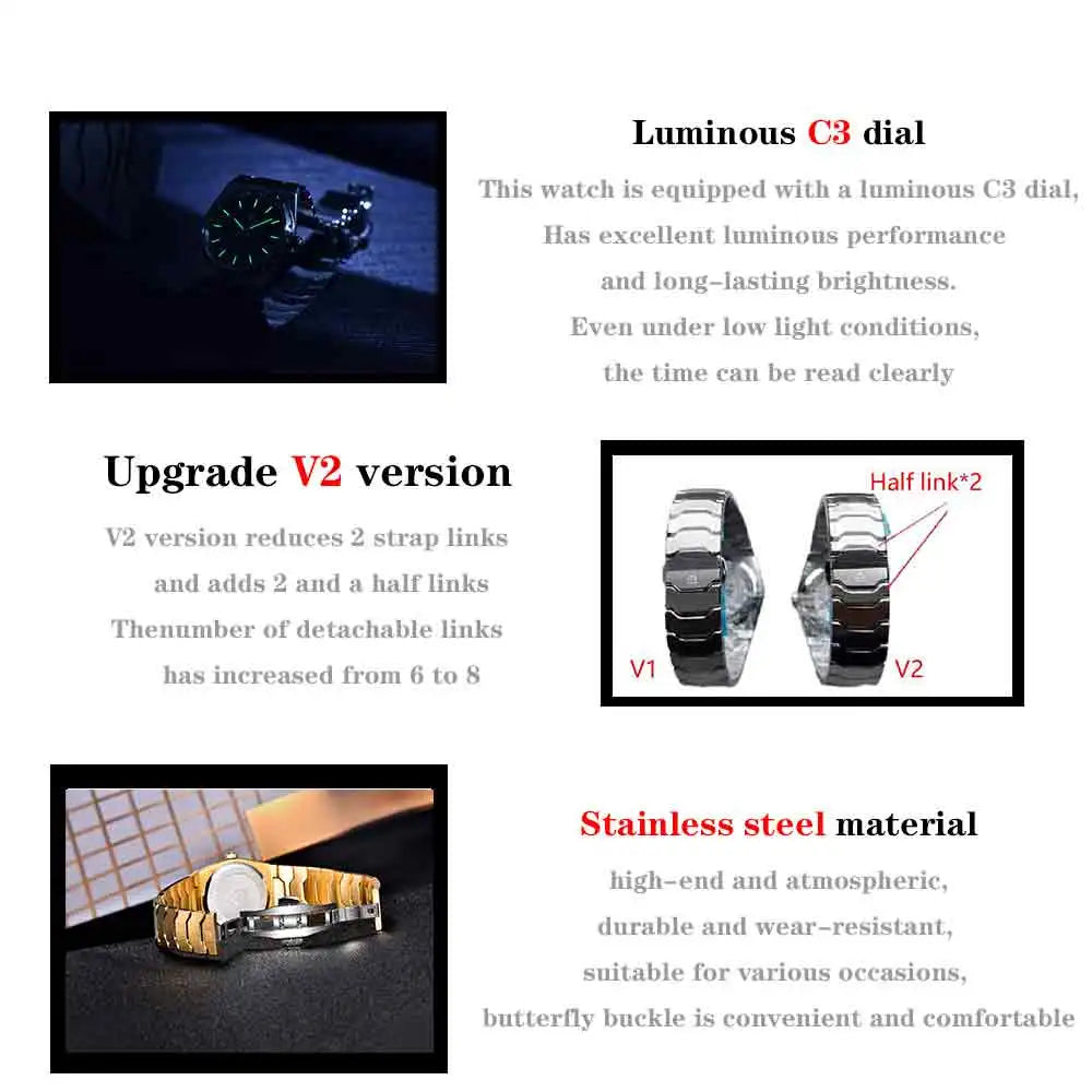 PAGANI DESIGN 2025 New Thin 7mm Fashion Men Quartz Watch V2 Stainless Steel Sapphire 10Bar Waterproof  C3 reloj hombre
