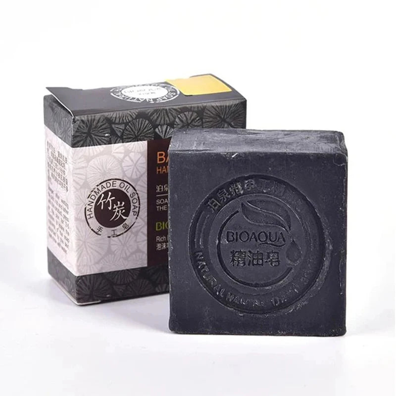 100g Bamboo Charcoal Handmade Soap Skin Moisturizing Deep Cleansing Oil Control Blackhead Remover Face Wash Hair Bath Skin Care