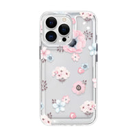 Girls Flower Clear Phone Case For iPhone 16 15 14 13 12 11 Pro Max 16 Plus Bumper Shockproof Hard Cover Cases
